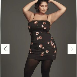 Maeve by Anthropologie 3D Floral Spaghetti Mini Dress NWT — Sz 14